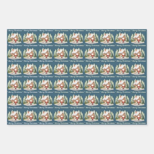 Christmas Wrapping Paper - Fun Santa Reindeer (Voorkant 3)