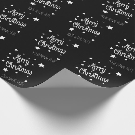 Christmas Wrapping Paper Personalize Name Cadeaupapier (Hoek)