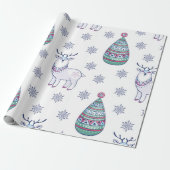 Christmas Wrapping Paper - Reindeer and Fir Trees Cadeaupapier (Uitgerold)
