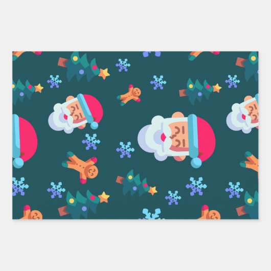 Christmas wrapping paper, Santa Claus Inpakpapier Vel (Voorkant)