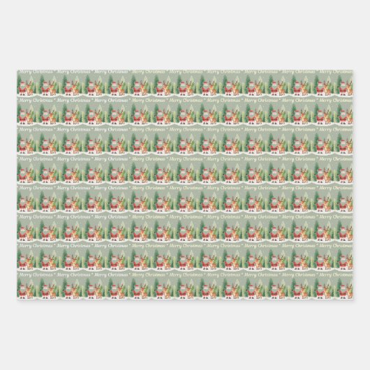 Christmas Wrapping Paper -Santa & Reindeer (Voorkant)