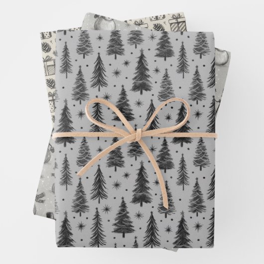 Christmas Wrapping Paper Set of 3 Designs (In situ)