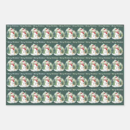 Christmas Wrapping Paper - Snowman  (Voorkant 3)