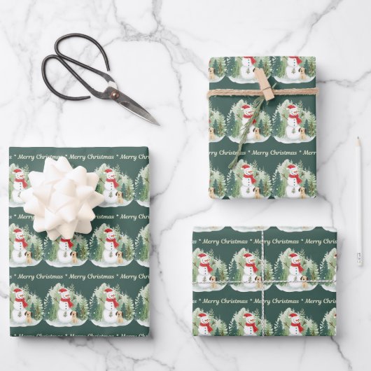 Christmas Wrapping Paper - Snowman  (Voorkant)