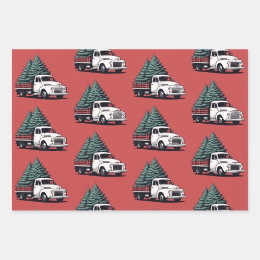 Christmas Wrapping Paper | Tree Truck Pattern (Voorkant 3)