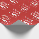 Christmas Wrapping Paper Vizsla Personalize Name Cadeaupapier (Hoek)