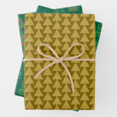 Christmas Wrapping Papers – Golden & Green Trees Inpakpapier Vel (In situ)