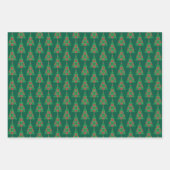 Christmas Wrapping Papers – Golden & Green Trees Inpakpapier Vel (Voorkant 3)