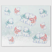 CHRISTMAS WRAPPING PAPIER. POLAR BEER GIFT WRAP CADEAUPAPIER (Vlak)