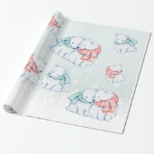 CHRISTMAS WRAPPING PAPIER. POLAR BEER GIFT WRAP CADEAUPAPIER (Uitgerold)