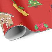 Christmas WrappingPaper patroon achtergrond gesche Cadeaupapier (Rol Hoek)