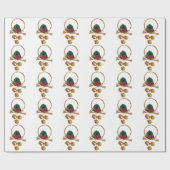 Christmas Wreath 2 White Wrapping Paper Cadeaupapier (Vlak)