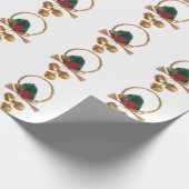 Christmas Wreath 2 White Wrapping Paper Cadeaupapier (Hoek)