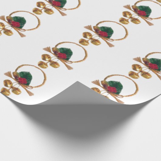 Christmas Wreath 2 White Wrapping Paper Cadeaupapier (Hoek)
