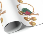 Christmas Wreath 2 White Wrapping Paper Cadeaupapier (Rol Hoek)