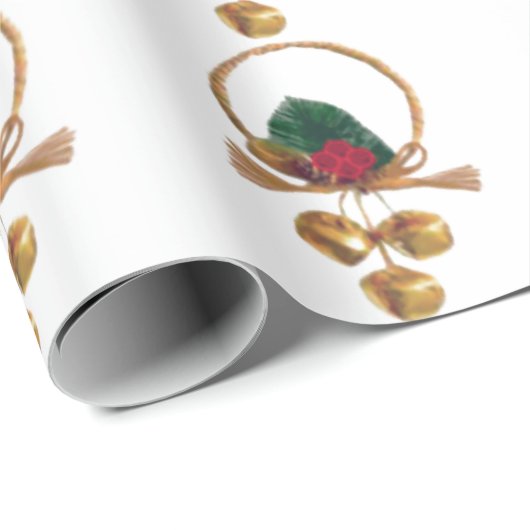 Christmas Wreath 2 White Wrapping Paper Cadeaupapier (Rol Hoek)