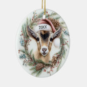 Christmas Wreath Baby Goat  Keramisch Ornament (Rechts)