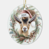 Christmas Wreath Baby Goat  Keramisch Ornament (Links)