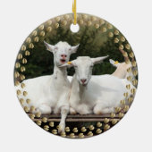 Christmas Wreath Baby Goat  Keramisch Ornament (Achterkant)