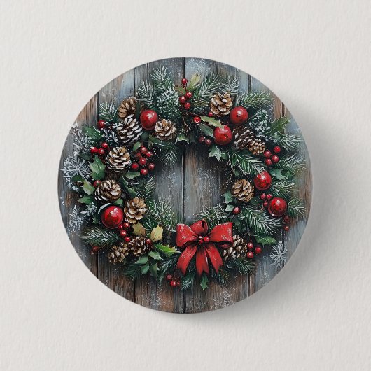 Christmas Wreath Button (Voorkant)