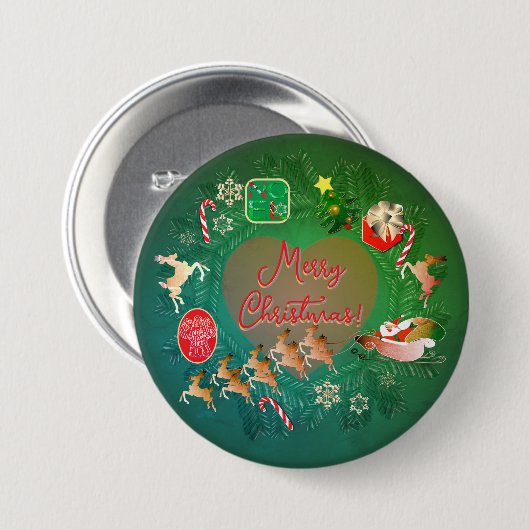 Christmas Wreath Button (Voorkant /achterkant)