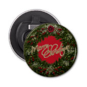 Christmas Wreath Button Flesopener (Voorkant)