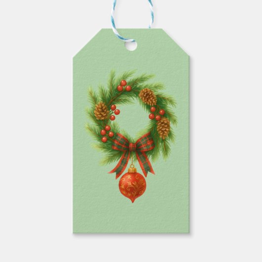 Christmas Wreath  Cadeaulabel (Voorkant)