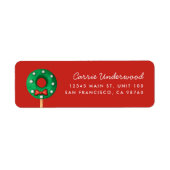 Christmas Wreath Cake Pop retour adreslabel Etiket (Voorkant)