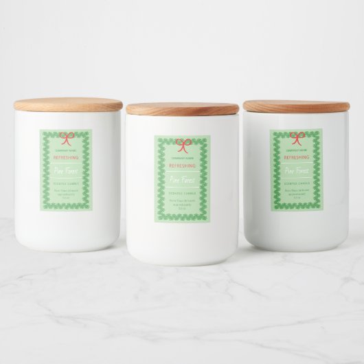 Christmas Wreath Candle Sticker Label (Flessen)