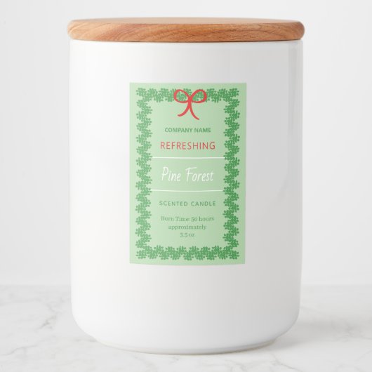 Christmas Wreath Candle Sticker Label (Voorkant)