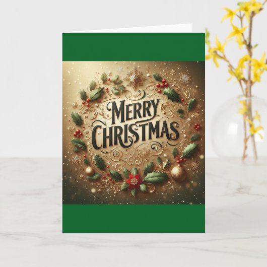 Christmas Wreath Card Kaart (Gele Bloem)
