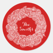 Christmas Wreath Classic Round Sticker (Voorkant)