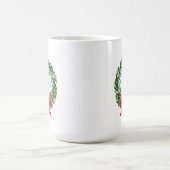 Christmas Wreath Coffee Mug with Red Bow  Koffiemok (Center)