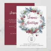 Christmas Wreath Company Logo Business Feestdagenkaart (Voorkant / Achterkant)