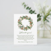 Christmas Wreath Corporate Holiday Bedankt Briefkaart (Staand voorkant)