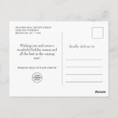 Christmas Wreath Corporate Holiday Bedankt Briefkaart (Achterkant)