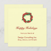 Christmas Wreath Corporate Holiday Groet Kaart (Voorkant / Achterkant)