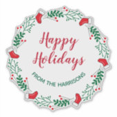 Christmas Wreath Design Sticker Label (Voorkant)