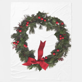 CHRISTMAS WREATH Fleece Blanket Deken