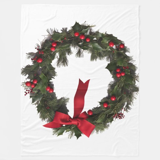 CHRISTMAS WREATH Fleece Blanket Deken (Voorkant)