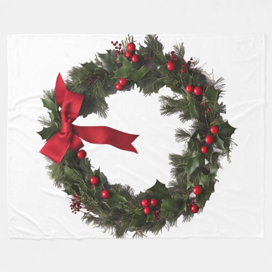 CHRISTMAS WREATH Fleece Blanket Deken (Voorkant (Horizontaal))