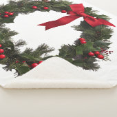 CHRISTMAS WREATH Fleece Blanket Sherpa Deken (3/4)