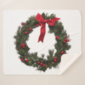 CHRISTMAS WREATH Fleece Blanket Sherpa Deken (Voorkant (horizontaal))