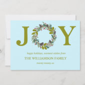 Christmas wreath Floral Family Name Holiday Kaart (Voorkant)