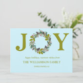 Christmas wreath Floral Family Name Holiday Kaart (Staand voorkant)