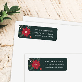 Christmas Wreath Floral Holiday Address Label