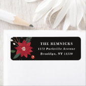Christmas Wreath Floral Holiday Address Label (Insitu)