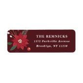 Christmas Wreath Floral Holiday Address Label (Voorkant)