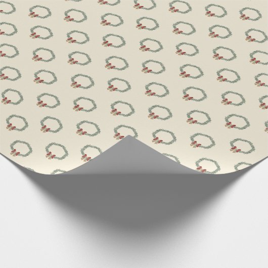 Christmas Wreath Gift Wrap Cadeaupapier (Hoek)