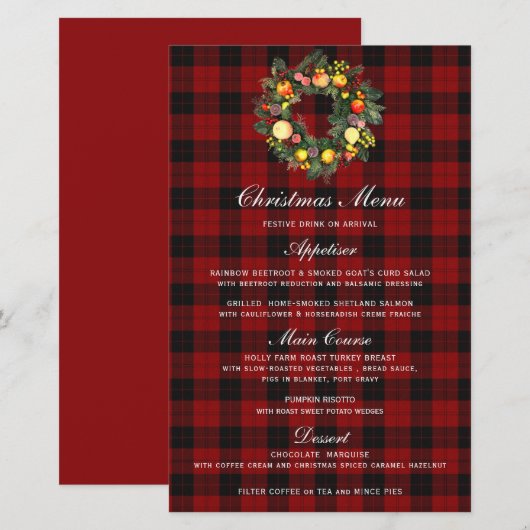 CHRISTMAS WREATH | HET MENU CHRISTMAS (Voorkant / Achterkant)